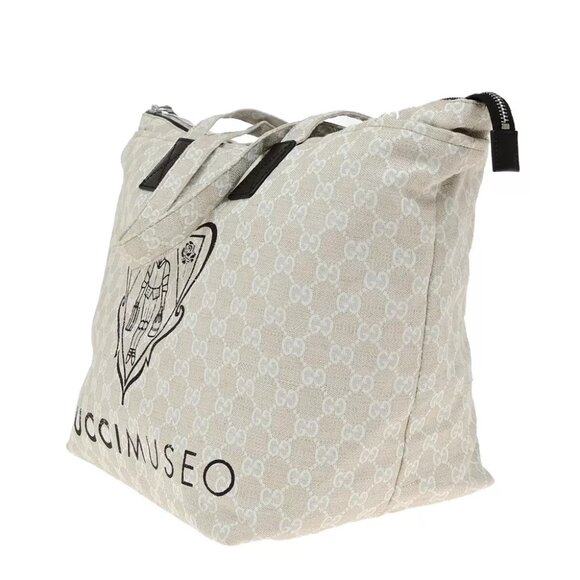 GUCCI Logo GG Pattern Museo Hand Tote Bag Canvas Leather Beige Italy 65EE039 - Picture 10 of 16